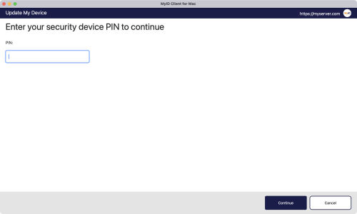 Update My Device screen